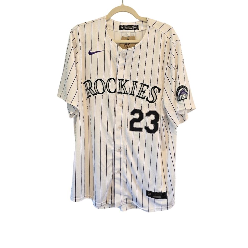 Rockies Striped Baseball Jersey 23- Krist Bryant NWT Size XL